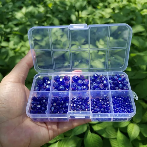 Miniatura 3 de Cuentas facetadas de cristal de color AB (azul rey), cuentas facetadas Rondelle surtidas, suministros variados, cuentas sueltas espaciadoras