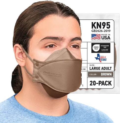 Miniatura 8 de BNX - Paquete de 20 mascarillas KN95, mascarilla desechable de partículas KN95 fabricada en Estados Unidos, estilo tri-fold cup/fish