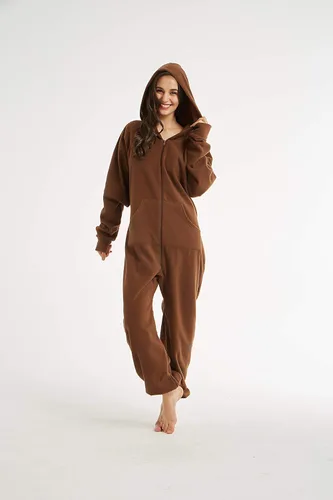 Miniatura 6 de XMASCOMING Pijama enterizo de una pieza para mujer y hombre con capucha y forro polar