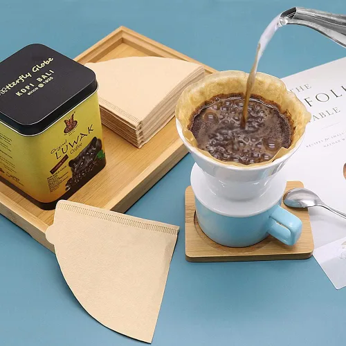 Miniatura 5 de YQL V01 - Filtro de café, 200 unidades tamaño 01, filtros de café desechables naturales sin blanquear, aptos para gotero de café por goteo