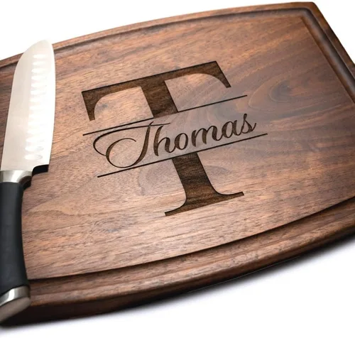 Miniatura 10 de Tabla de cortar personalizada, idea de regalo de boda, aniversario o inauguración de la casa, charcutería grabada en madera, para parejas