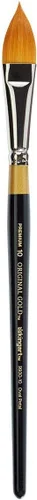 KINGART Premium Original Gold 9930-10 - Cepillo ovalado para artista, serie de pétalos florales, pelo sintético Taklon dorado, mango corto, para