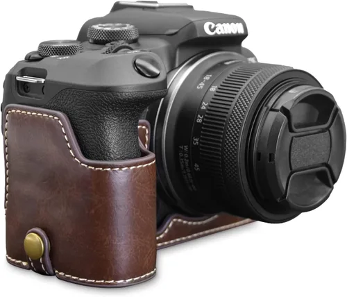 Miniatura 10 de Rieibi Funda EOS R10 - Media funda de piel sintética de calidad para cámara sin espejo Canon EOS R10 - Negro