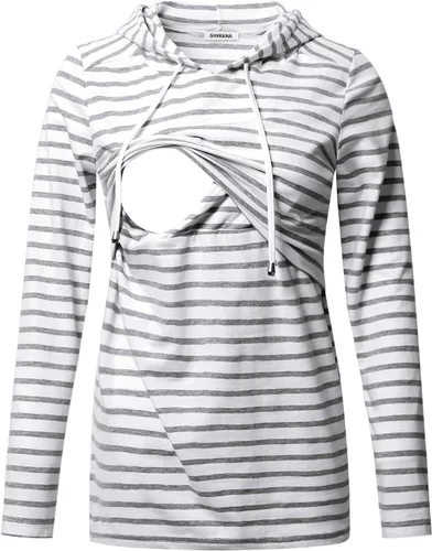 GINKANA Sudadera con capucha para mujer, manga larga, lactancia materna, ropa casual
