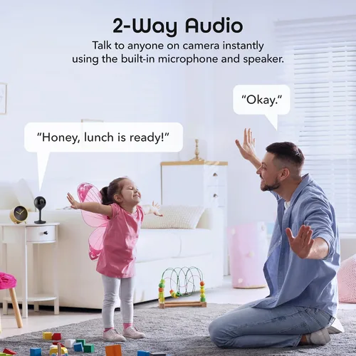 Miniatura 5 de Geeni Look 2K 4MP Cámara de seguridad inteligente para interiores – 1440p Ultra HD WiFi Monitor para mascotas y bebés con audio de 2 vías, zonas