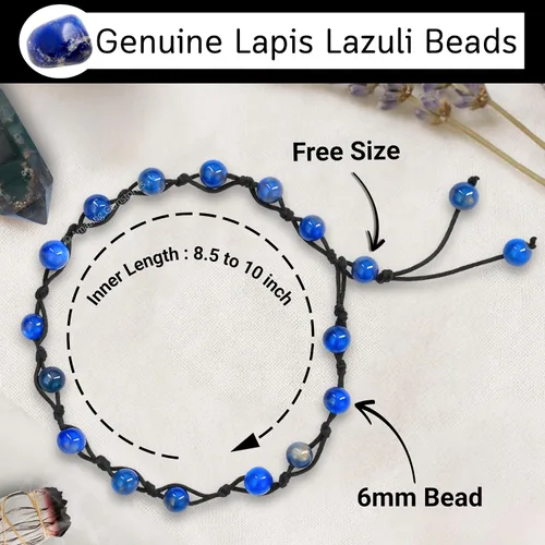 Miniatura 15 de Amazing Gemstone Crystal Anklet Ankle Bracelets for Women - Waterproof Beaded Healing Crystal Anklets, Plus Size Chakra Gemstone Bead Anklet