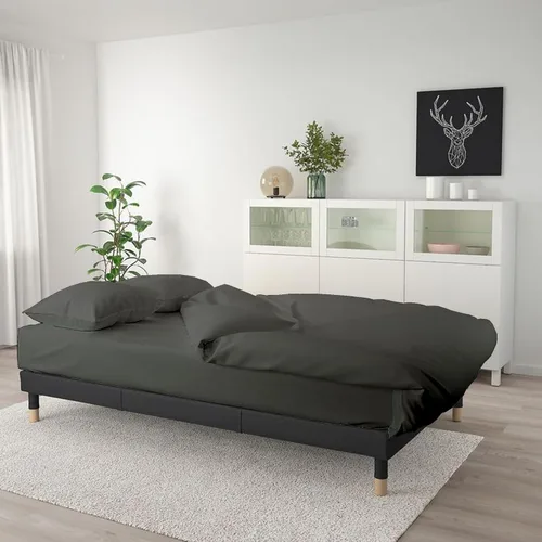 Miniatura 5 de Juego de sábanas de 500 hilos para sofá cama de algodón egipcio puro (35.8 x 71.7 in), color beige sólido con bolsillo de hasta 5.9 in