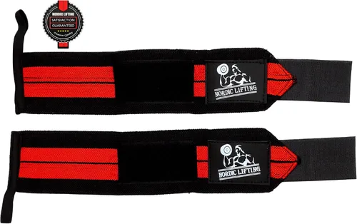 Miniatura 8 de Nordic Lifting Muñequeras (2 pares/4 envolturas) de 14 pulgadas para levantamiento de pesas Entrenamiento cruzado Levantamiento de potencia