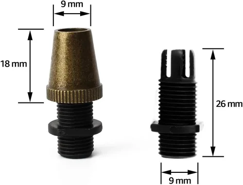 Miniatura 3 de 20 unidades de cable de metal retro, conector de iluminación colgante, cable roscado de aluminio para iluminación hecha a mano, lámparas, colgantes