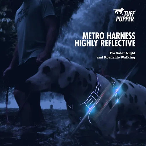 Miniatura 4 de Tuff Pupper Arnés para perro sin tirones, chaleco resistente para mascotas, clips para correa delantera y trasera, mango de seguridad fuerte