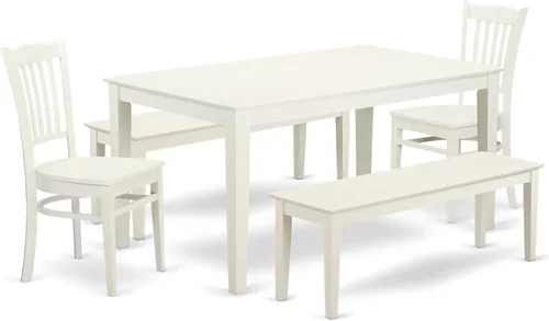 Miniatura 20 de East West Furniture CAGR5-MAH-W - Juego de comedor de 5 piezas para 4 personas, incluye una mesa de comedor rectangular y 4 sillas de comedor, 36 x