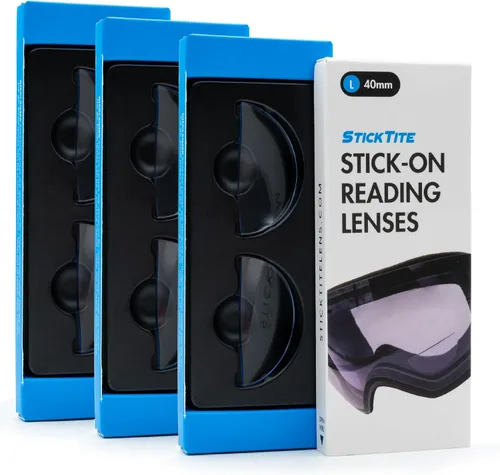 Miniatura 7 de StickTite - Gran lente bifocal adhesiva de 1.575 in que convierte instantáneamente las gafas de esquí y las máscaras de buceo en bifocales ampliados