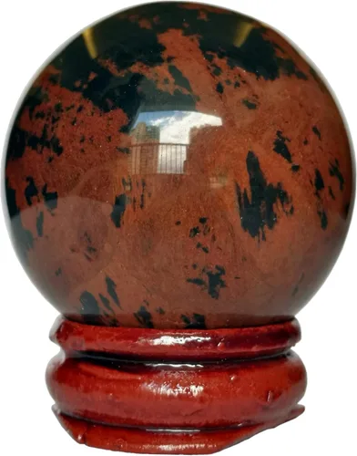 Miniatura 10 de Escultura de esfera de adivinación de cristal curativo de labradorita negra de 1.575 pulgadas, bola de piedras preciosas, colección decorativa