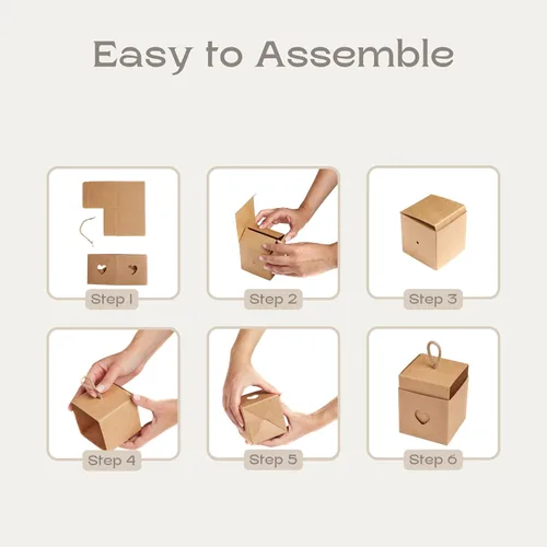 Miniatura 4 de Boxes Craftory Paquete de 25 cajas de regalo con asas de cordel (1.96 x 1.96 x 1.96 pulgadas) – Ideal para bodas y despedidas de soltera – La Habana
