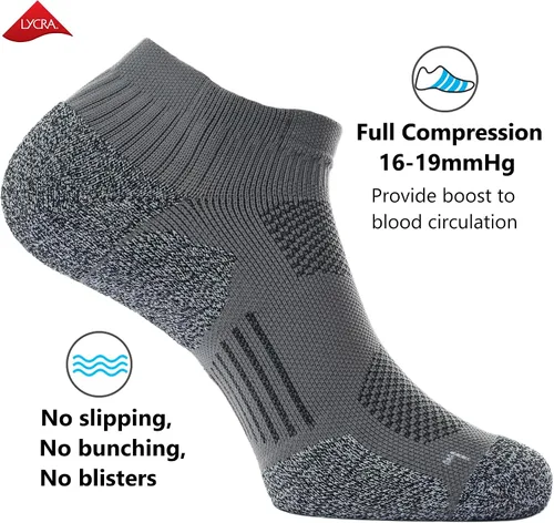 Miniatura 3 de CWVLC - Calcetines tobilleros deportivos de compresión acolchados unisex
