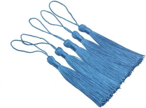 Miniatura 20 de KONMAY, borlas pequeñas y suaves, con bucles para proyectos de bricolaje, hechas a mano, sedosas, de 3.5 pulgadas, 20