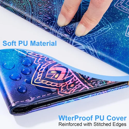 Miniatura 5 de Funda de chequera para chequera personal, funda de registro RFID con soporte para bolígrafo y divisor de plástico transparente integrado