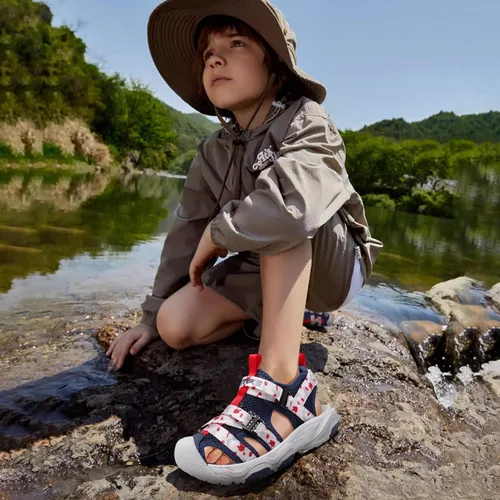 Miniatura 38 de JMFCHI Sandalias deportivas de verano para niños y niñas, sandalias de punta cerrada para exteriores, zapatos atléticos para agua, sandalias