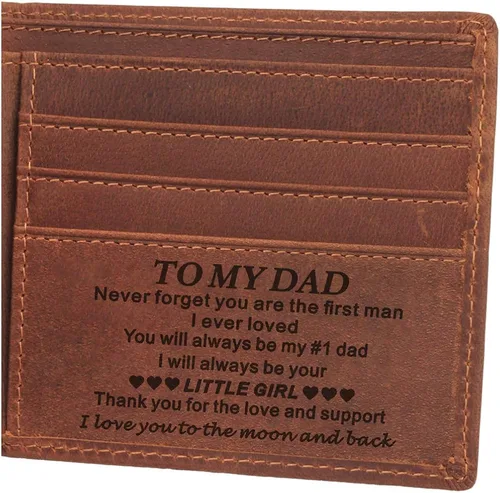 awofer - Billetera de piel para hombre, el regalo perfecto para hombre, regalo del día del padre, regalos para papá, hijos