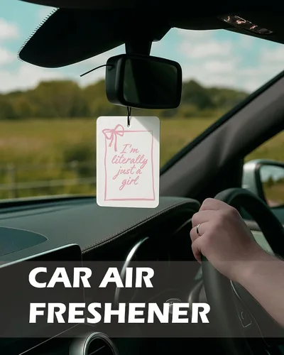 Miniatura 4 de Coquette Girly Western Cologne Ambientador para el Coche 4 Piezas, Ambientador Colgante con Lazo de Vaquera Preparada, Aroma a Cereza, para Coches