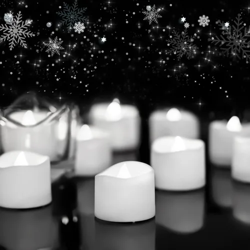 Homemory Velas LED sin llama de color blanco frío, 200 horas de duración, funciona con pilas, velas votivas eléctricas falsas para Navidad,