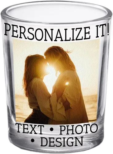 1 paquete de 1 vaso de chupito personalizado con foto impresa de 2.5 onzas, regalos del día de la madre para papás y madres, imagen o imágenes