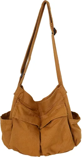 Bolso bandolera grande de lona para mujeres y hombres, bolso de mano tipo mensajero para laptop, trabajo, universidad, viajes