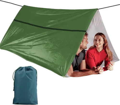 Paquete de 1 tienda de campaña de supervivencia – Refugio de Mylar para 1 persona, tienda de campaña de tubo con cuerda paracord, para todo tipo de