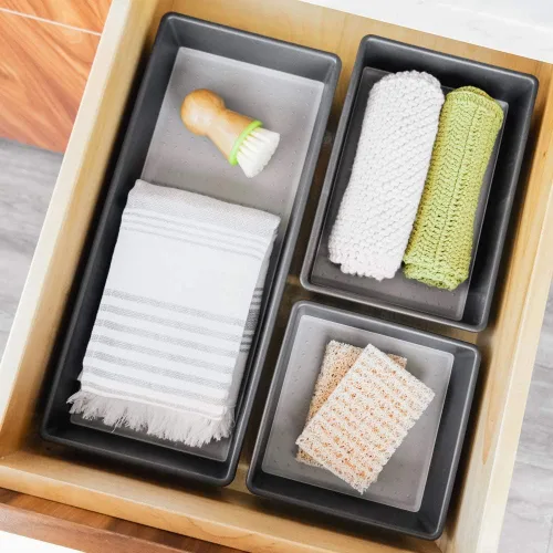 madesmart Cubo de almacenamiento pequeño, organizador multiusos para cocina, baño y oficina, organizador para cubiertos, herramientas de pelado,