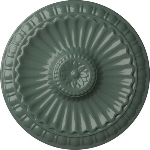 Miniatura 62 de Ekena Millwork CM11LI Medallón de techo Linus, 11 1/4"OD x 1 1/8"P 11 1/4", imprimado en fábrica Primed