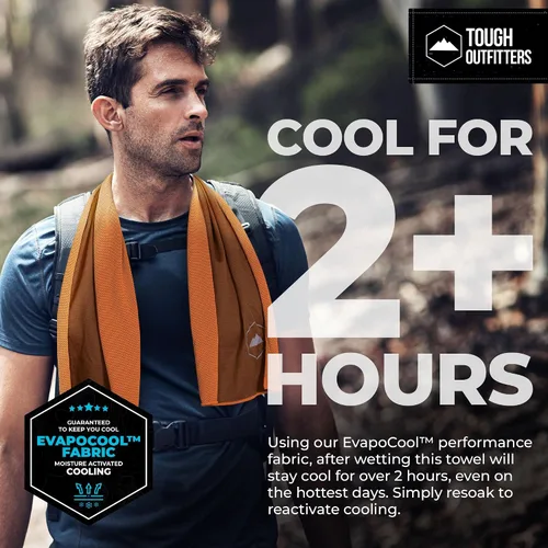 Miniatura 2 de Tough Outdoors Toallas de enfriamiento para cuello y cara, toalla de enfriamiento para el cuello para clima caliente, yoga, deportes, golf, sudor