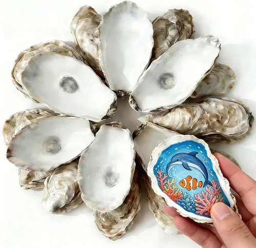 30 conchas de ostra para manualidades de 3 a 4 pulgadas, conchas naturales de ostras para manualidades, para decoupage, pintura, relleno de jarrón,