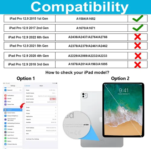 Miniatura 2 de Funda para iPad Pro 12.9 de 2ª generación 2017 y 2015 de 1ª generación, funda protectora de TPU resistente con protector de pantalla, soporte