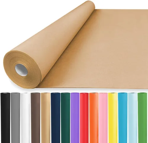 Miniatura 38 de Vanhench - Papel de estraza color marrón de 17.5 x 1200 pulgadas (100 pies), para artes y manualidades, para envolver regalos y flores, tablón