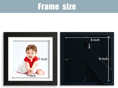Miniatura 3 de YK artwood Impresiones en lienzo personalizadas con tus fotos, marco personalizado de 8 x 8 pulgadas, marco moderno de madera negra con tu foto