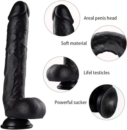 Miniatura 2 de Consoladores realistas que se sienten como la piel, consolador suave de 10 pulgadas con ventosa para jugar con manos libres, material seguro