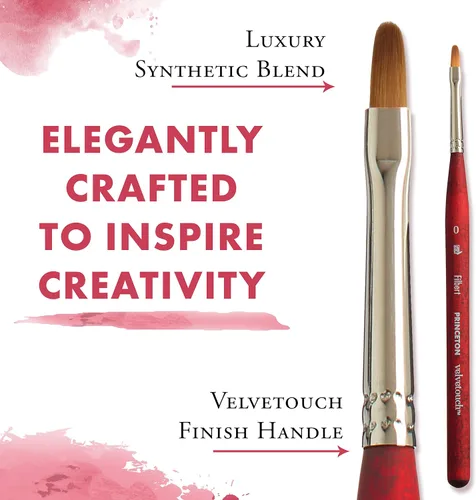 Miniatura 4 de Princeton Velvetouch Mini Pincel Filbert, Sintético, Mango Corto, Tamaño 0, 1 Unidad