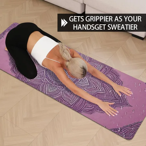 Miniatura 6 de Printed Yoga Mat 72" x 24" Thick 6mm Non-Slip Fitness Exercise Exercise Mat with Strap for Women Men Yoga Pilates Workout Gym Floor Workout