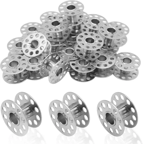YEQIN 30 piezas de bobinas de metal para máquina de coser, bobinas, bobinas de repuesto para costura artesanal, compatibles con Brother, Janome,