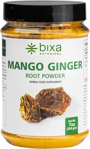 bixa BOTANICAL Polvo de raíz de jengibre y mango | Curcuma Amada | Ambehaldi - Suplemento de hierbas ayurvédicas | 7 onzas | Sin gluten, sin OMG,