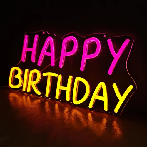 Miniatura 7 de Letrero de neón de feliz cumpleaños, tablero de luz brillante de feliz cumpleaños, tablero de luz de neón de feliz cumpleaños, adecuado para todas