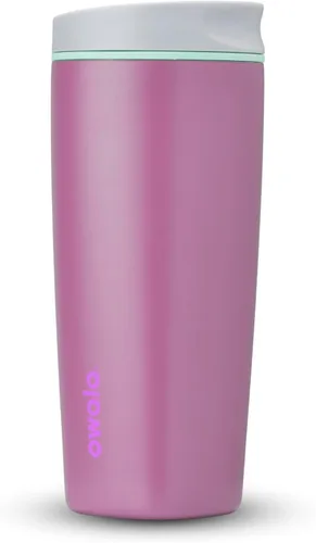 Miniatura 31 de Owala SmoothSip Slider - Vaso de café aislado de acero inoxidable, reutilizable, taza de café helado, taza de viaje para café caliente, sin BPA, 12