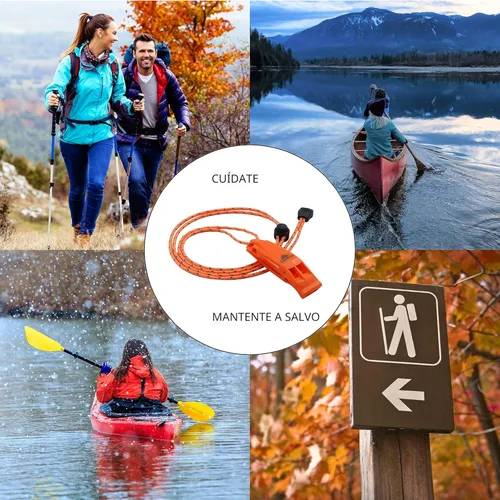 Miniatura 9 de LuxoGear Silbatos de emergencia con cordón de seguridad, silbato de supervivencia, para kayak, chaleco salvavidas, chaqueta, barco, pesca, barco