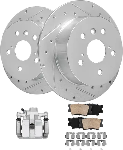 Miniatura 79 de Detroit Axle - Kit de freno delantero para Ford Explorer Mercury Mountaineer 2002-2005 Bujes de rodamiento de rueda perforados y ranurados rotores