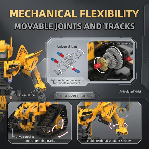 Miniatura 5 de Kit de construcción de robot para niños de 8 a 12 años, juguetes de construcción STEM 5 en 1 con control remoto y aplicación, más de 373 piezas