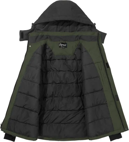Miniatura 2 de Spmor Chaqueta de esquí impermeable con capucha para hombre, abrigo de snowboard para invierno, resistente al viento, para la nieve