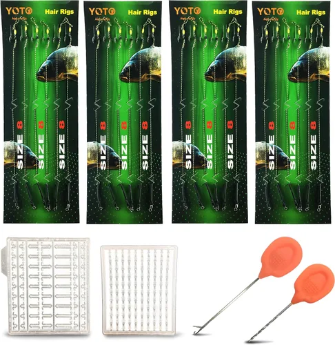 Miniatura 10 de YOTO Equipo de pesca de carpa, 24 piezas, equipo de pesca de carpa con gancho ancho de hueco, kit de pesca de carpa con accesorios de carpa, 24