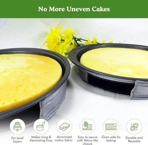 Miniatura 3 de Regency Wraps EvenBake CakeStrips, banda de algodón aluminizado con cierre seguro similar a velcro para crear capas húmedas y uniformes, paquete