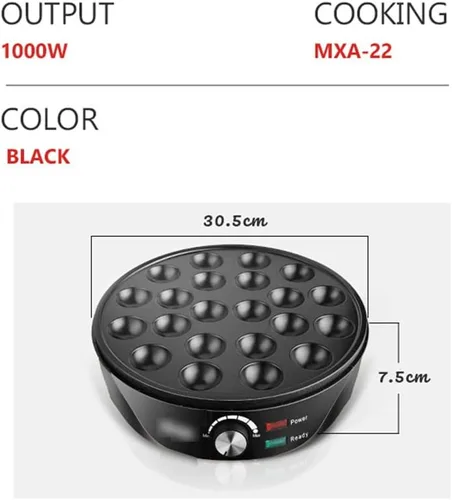 Miniatura 2 de Máquina eléctrica Takoyaki, Máquina de bocadillos domésticos Mini máquina Takoyaki de acero inoxidable, Máquina de pastel de pan para hornear gofres