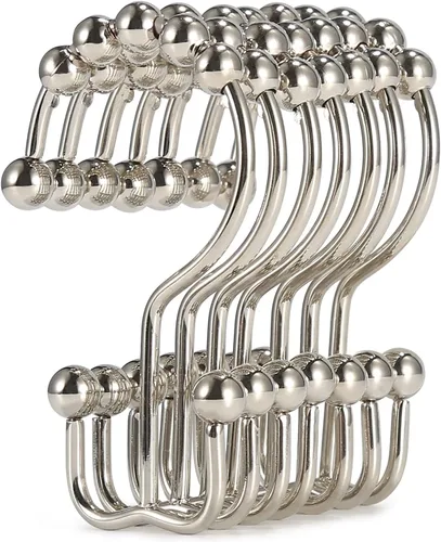 Miniatura 8 de Goowin - Ganchos para cortina de ducha, anillos de cortina de ducha de acero inoxidable, ganchos negros para cortina de ducha, anillos de cortina